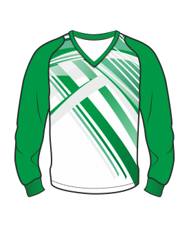 Футболка с длинным рукавом 208 рукав фигурный реглан расцветка4 зеленая